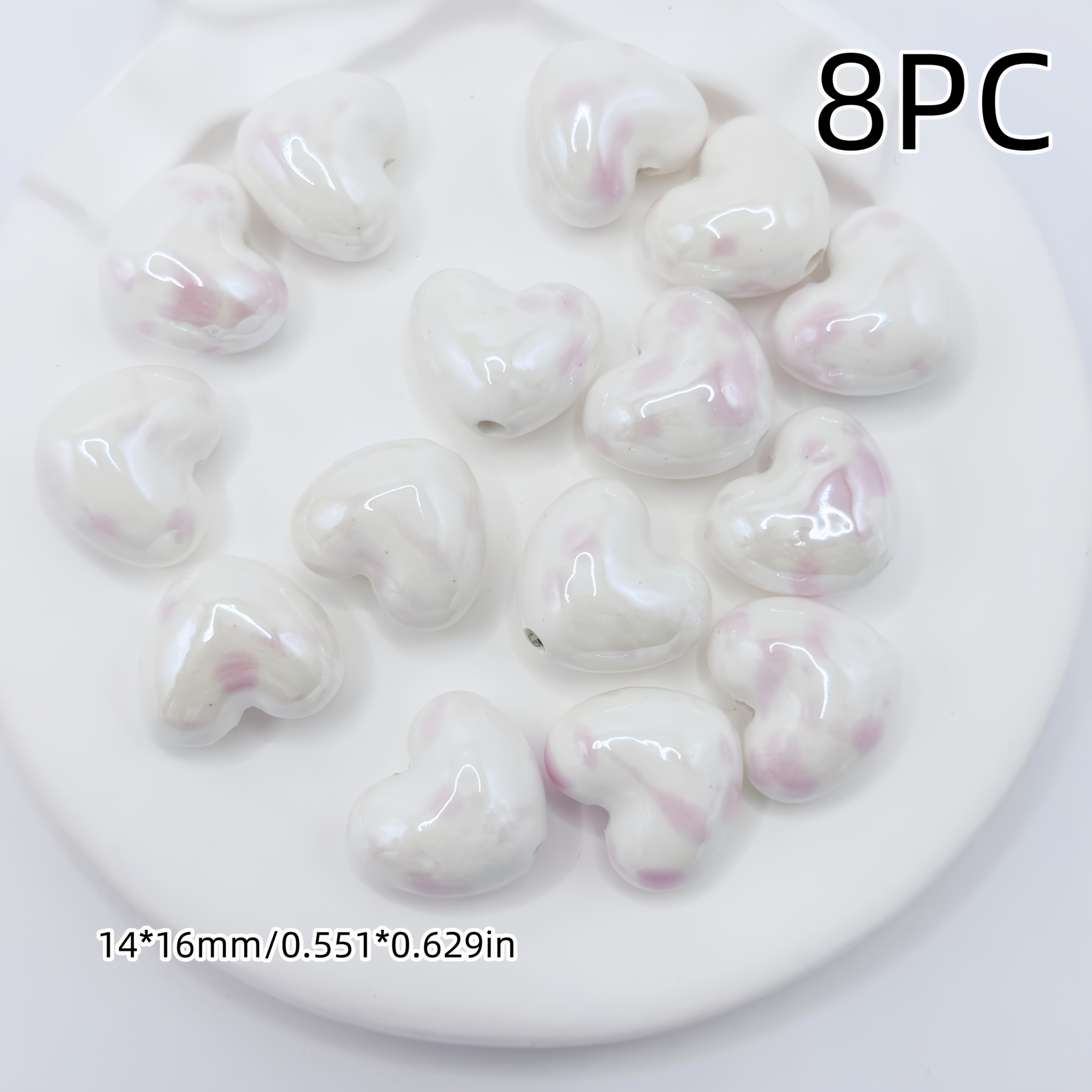 Pink Ceramic Decorative Beads for DIY